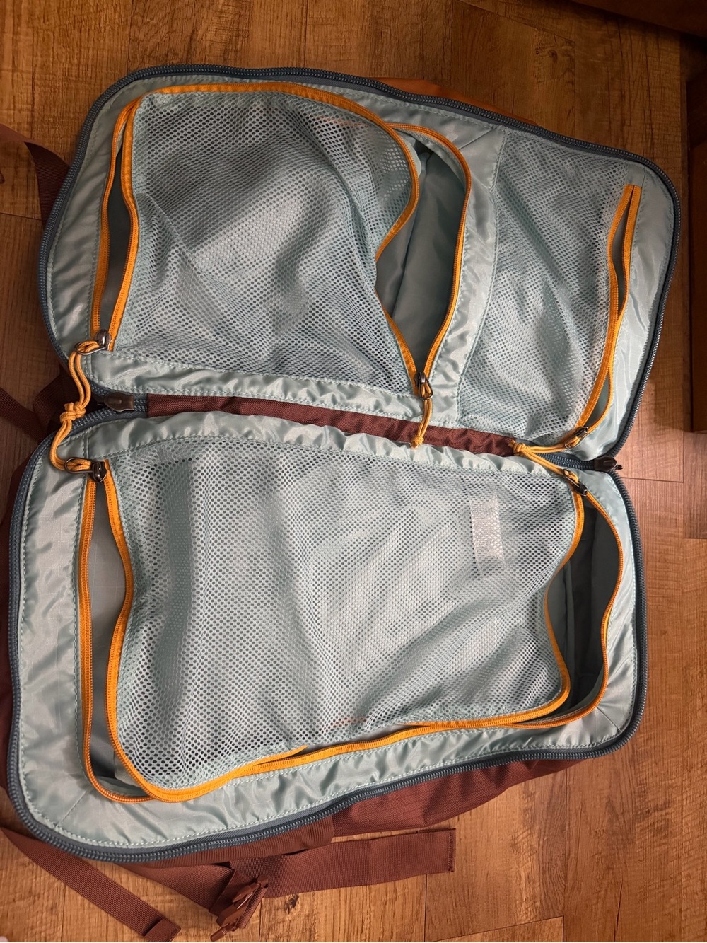 cotopaxi Allpa Backpack in burnt orange with teal accents - Picture 10 of 11
